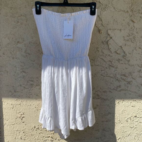 NWT Girl and the Sun size extra small white dainty ruffle smocked tube romper - Picture 1 of 10
